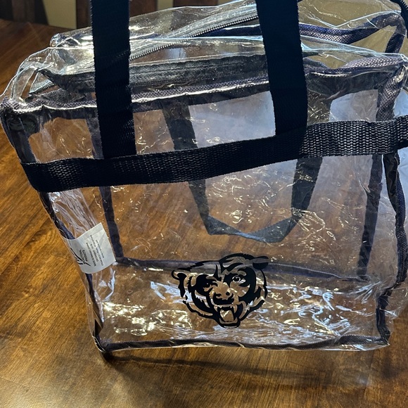 Handbags - Clear Chicago Bears Stadium Tote Bag with Blue Straps